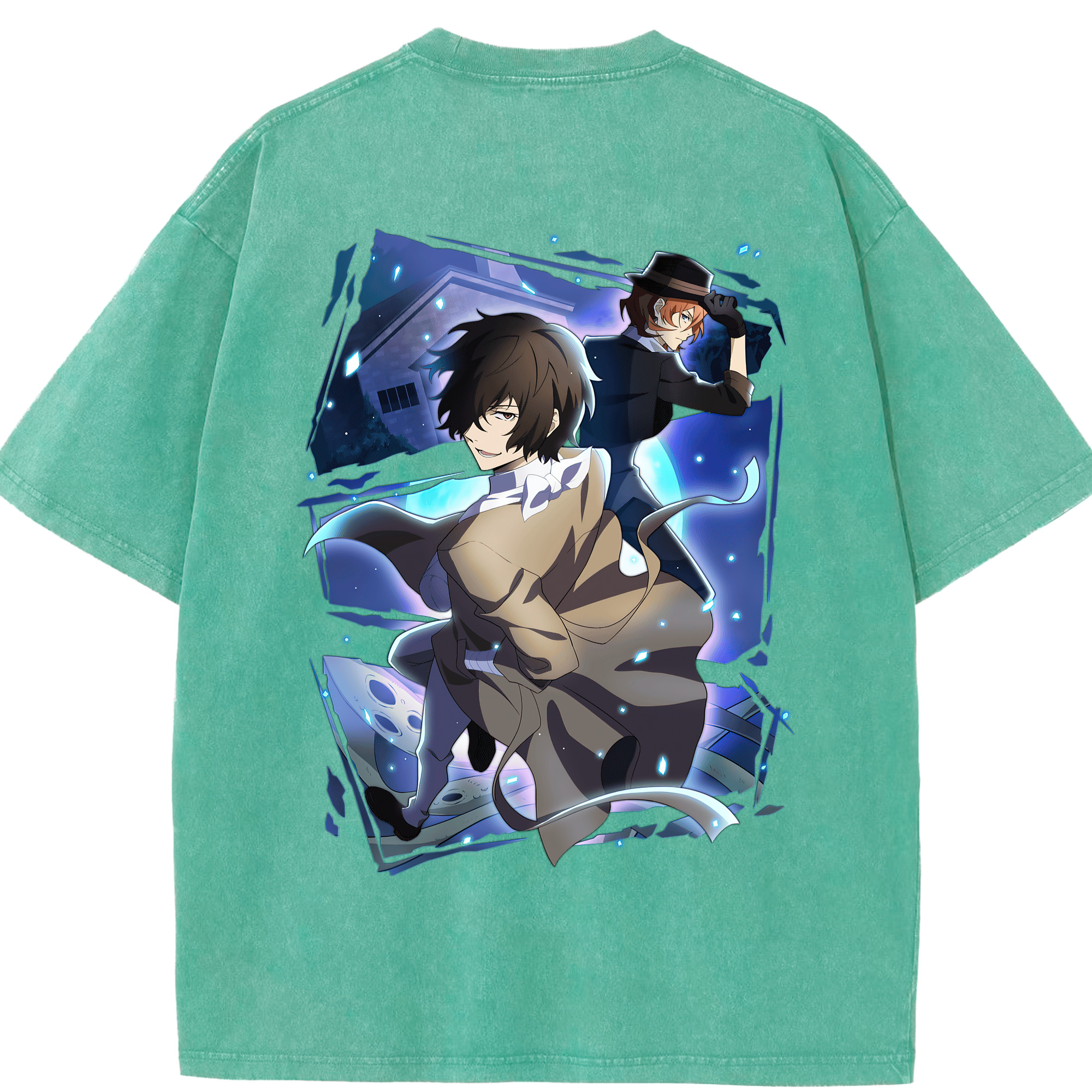 （画像用） 文豪ストレイドッグス Bungo Stray Dogs 綿100% ヴィンテージ風 半袖Tシャツ（背面プリント）